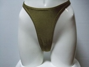  long high leg slim cut * men's bikini (M) olive Gold 