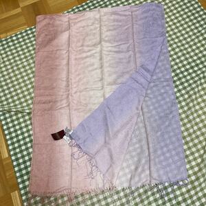 ストール 大判 シルク グラデーションが素敵ボルサリーノ日本製縦絹横毛オーロラ定価14300円長さ180にふさ7地模様入りラメが品を際立たす