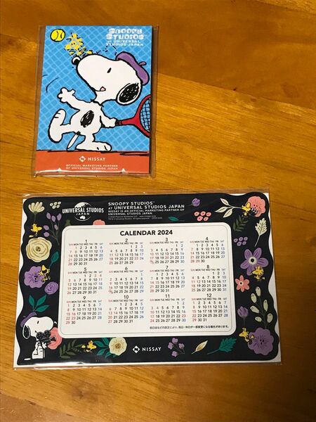 スヌーピー　カレンダー2024 マグネットフレームとメモ帳のセット