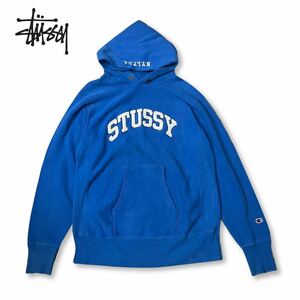 【レア】Stussy x Champion Reverse Weave スウェット ステューシー チャンピオン リバースウィーブ グレー L ヴィンテージ old 00s