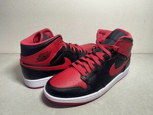 AIR JORDAN 1 MID エアジョーダン1 ミッド BRED 黒赤US10.5 未使用 554724-074