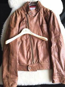 即決　純正ハンガー付　BRUNELLO CUCINELLI　ブルネロクチネリ　最高峰　中綿入り　レザーライダース　バイカージャケット☆Mサイズ