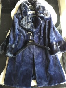 極美品　Pellicce Moda ペリーチェモーダ　最高峰　ミンクコート☆ネイビー　貂皮 mink　VALENTINO　ヴァレンティノハンガー付