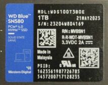 Western Digital 1TB WD Blue SN580 NVMe 内蔵 SSD Gen4 x4 M.2 2280 最大4,150MB/秒 ２個 【ほぼ未使用】2023年５月製造_画像3