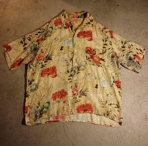 TAHITIAN タヒチアン 60s ビンテージ vintage アロハシャツ L ハワイアン