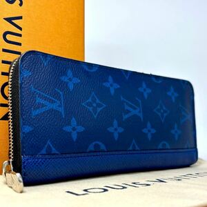 1円【極美品/2020年製】Louis Vuitton ジッピーウォレット・ヴェルティカル タイガラマ コバルトブルー ルイヴィトン 長財布 現行品 M30447