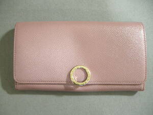 [ secondhand goods ]BVLGARI/ BVLGARY long wallet Logo clip change purse . attaching color : pink MADE IN ITALY