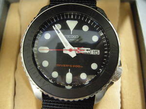 【中古品】セイコー/SEIKO腕時計 ダイバー 自動巻き SKX009KC ベゼルカラー:ブラック 200m防水
