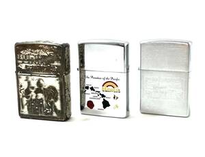 【ジャンク品】ZIPPO/ジッポー おまとめ3点 ルパン三世 パールハーバー ハワイ Hawaii オイルライター 喫煙具 タバコ （41495TA3）