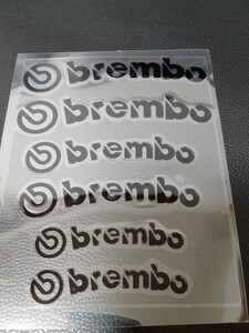 黒1枚～送料無料 湾曲 6枚セット brembo ブレンボ 耐熱ブレーキキャリパー ステッカー　文字だけ残る シール エンブレム