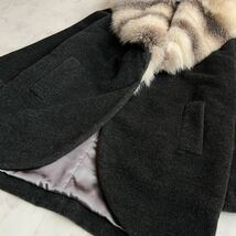 極美品*クリスチャンディオール Christian Dior 高級素材ベビーアルパカ 毛皮コート リアルファー ショール 大きいサイズ17号 2XL_画像2
