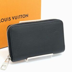 1円 美品 ルイヴィトン LOUIS VUITTON タイガ ジッピーコインパース コインケース 小銭入れ メンズ ノワール ブラック レザー M30511