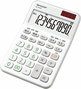 SHARP color design calculator 10 column display solar battery tax included * tax-excluded button white group EL-M335-WX sharp 
