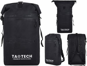 TaoTech スクエア 防水リュック ドライバッグ 完全防水 長方形 四角形 スポーツバッグ アウトドア 25L 男女兼用 ブラック/スクエアポケット