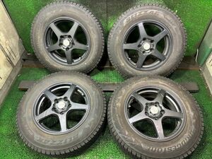 パジェロミニ　ブリヂストン　ブリザック　DM-V2　175/80R15　アルミホイール付き　4本　5.5J　ET41/5H　114.3　スタッドレスタイヤ　