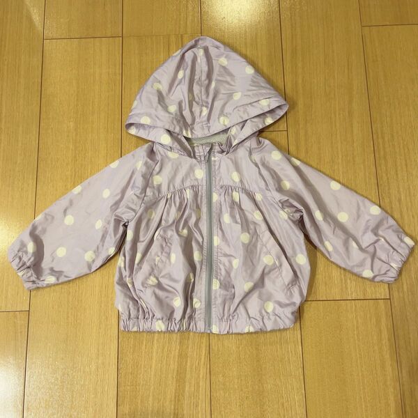 アウター 水玉 ジャンパー ナイロンパーカー ウィンドブレーカー 90cm 女の子