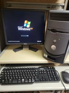 17型 WindowsXP DELL DIMENSION1100 eleron 2.53GHz/160GB/2GB/DVD XPパソコン 中古 動作確認済 デスクトップ 法人モデル モニター付き