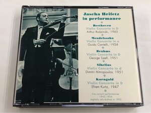 ☆ヤッシャ・ハイフェッツ Jascha Heifetz in Performance Concert Recordings,1945-1954 Music＆Arts CD-766(2) 2CD