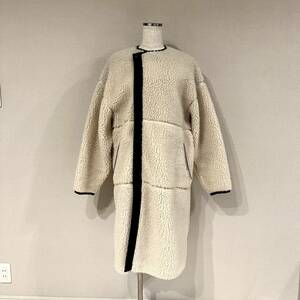 着用数回 美品 HYKE ハイク FAUX SHEARLING COAT ロング 2 ホワイト