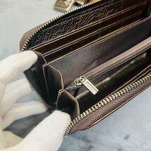 【浅草革具】メンズ 財布 長財布 ラウンドファスナー 牛革 ヌメ革 1円 ハンドメイド ロングウォレット 新品 未使用 革財布 グレー_画像7