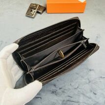 【浅草革具】メンズ 財布 長財布 ラウンドファスナー 牛革 ヌメ革 1円 ハンドメイド ロングウォレット 新品 未使用 革財布 グレー_画像8