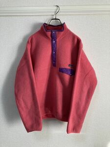 レアカラー！90s patagonia パタゴニア スナップT シンチラ フリース USA製 サーモンピンク サイズM☆80s レトロ グリセード インファーノ