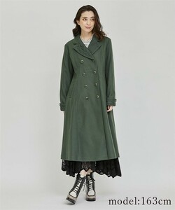 [ бесплатная доставка * анонимность рассылка ] с биркой axes femme axes femme двойной breast Tailor пальто зеленый M размер 