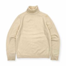 カシミヤ100%◆UNIQLO ユニクロ タートルネック ニットセーター Lサイズ / アイボリー レディース k-42_画像1