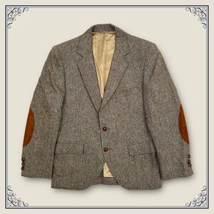 レア!!ビンテージ!!◆Academy Award Clothes / Los Angeles レザー エルボーパッチ ネップ ツイード テーラードジャケット 40S /メンズ