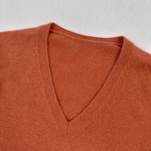 カシミヤ100%◆UNIQLO ユニクロ 長袖 Vネック ニットセーター Lサイズ / オレンジ系 カシミア レディース k-179_画像3