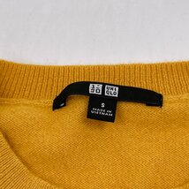 カシミヤ100%◆UNIQLO ユニクロ クルーネック ニットセーター S / イエロー レディース カシミア k-141_画像4