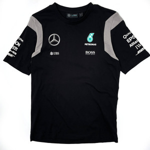 希少!! レア!!◆PETRONAS Mercedes AMG Petronas Hamilton Team shirt ベンツ ペトロナス ハミルトン S/メンズ/ブラック 正規品