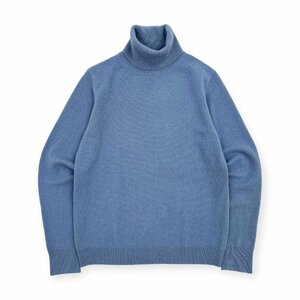 カシミヤ100%◆UNIQLO ユニクロ タートルネック 長袖 ニットセーター Lサイズ / ブルー レディース カシミア k-188