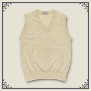 カシミヤ100%◆CASHMERE カシミアニット ニット ベスト L/ホワイト/レディース/日本製