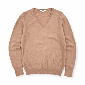 カシミヤ100%◆UNIQLO ユニクロ Vネック 長袖 ニットセーター Lサイズ / うすピンク レディース カシミア k-70