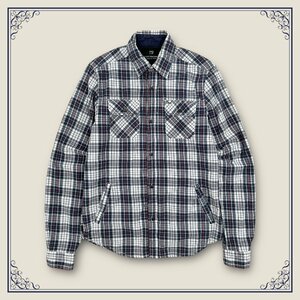 SCOTCH&SODA スコッチ&ソーダ 中綿入り チェック柄 長袖 シャツジャケット Sサイズ /メンズ ネイビー系