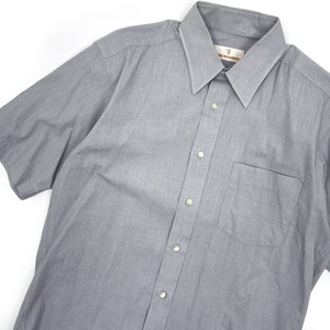 TRUSSARDI トラサルディ ロゴ刺繍 半袖シャツ うすいブルーグレー/メンズ 紳士 日本製