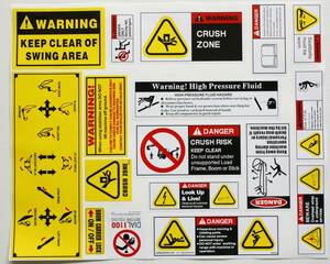 合計32枚 警告ラベル 建設機械ステッカー ユンボステッカー重機用デカール 車両油圧ショベルステッカー 危険注意安全標識