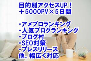 【おまけ アメブロ等への目的別アクセス　5000PV×5日】ランキングアップ対策 ユーチューブ 再生回数 増やせる自動増加ツール 増加 高品質