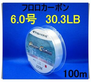 フロロカーボン　6.0号　(30.3LB) 100m 釣り糸　ライン リーダー