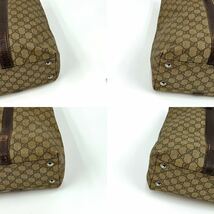 1円〜 大容量◎GUCCI グッチ トートバッグ ハンドバッグ GGスプリーム 総柄 PVC レザー 革 ブラウン 茶 A4 PC収納 肩掛け メンズ ビジネス_画像6