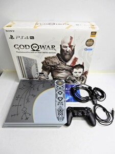 059Z888★【ジャンク品】PlayStation4 PS4 Pro 本体 GOD OF WAR リミテッドエディション 1TB CUH-7100B 【コントローラー・ケーブル付属】