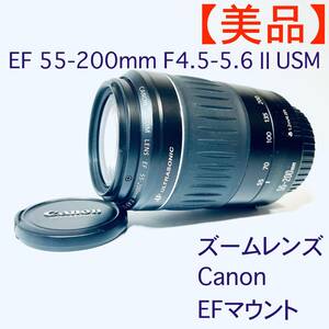 【美品】ズームレンズ Canon キャノン EF 55-200ｍｍ F4.5-5.6 Ⅱ USM