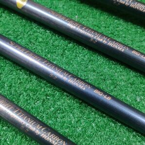 希少フレックス揃い hiro honma BIG-LB 1/3/4/5 Super Light Titanium Carbon S-2 純正ヘッドカバー 本間 ホンマの画像5