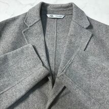 《良品◎》ZARA ザラ★メンズ*メルトン*ロングチェスターコート*グレー*サイズUSA S(MW2450)◆S80_画像3