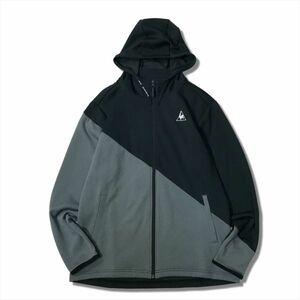 《良品◎》LeCoq Sportif ルコックスポルティフ★ワンポイント*フーデットジップアップパーカー*ジャージ*ブラック*サイズO(MA5344)◆S60