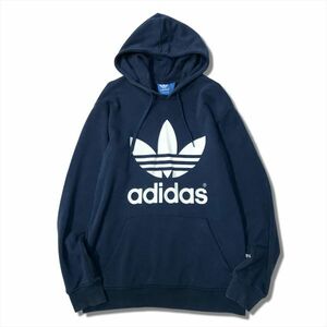 《オススメ◎》adidas アディダス★トレフォイル*ビッグロゴ*フーデットプルオーバーパーカー*ネイビー*サイズ0(MA5363)◆S80