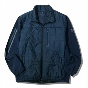 《良品◎》adidas アディダス★袖切り替え*中綿ブルゾンジャケット*ウィンドブレイカー*ネイビー*サイズL(MW2643)◆S60