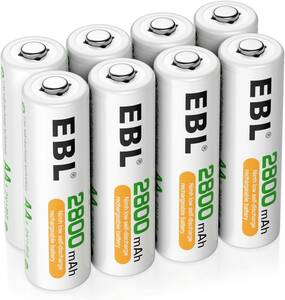 EBL 単3電池 充電式 8個 パック ケース付き 2800mAh ニッケル水素充電 単三電池 充電池 単3 単3充電池 単三充電