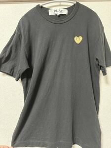 PLAY COMME des GARCONS プレイコムデギャルソン AZ-T215 GOLD EMBLEM T-SHIRT ゴールド エンブレム 半袖 Tシャツ ブラックXL メンズ